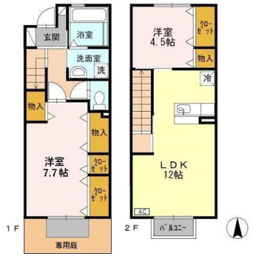 間取り図 メゾネットタイプ 間取り図